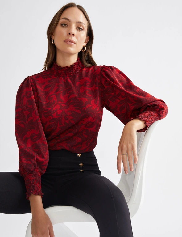Katies Shirred Neck Blouse, hi-res image number null