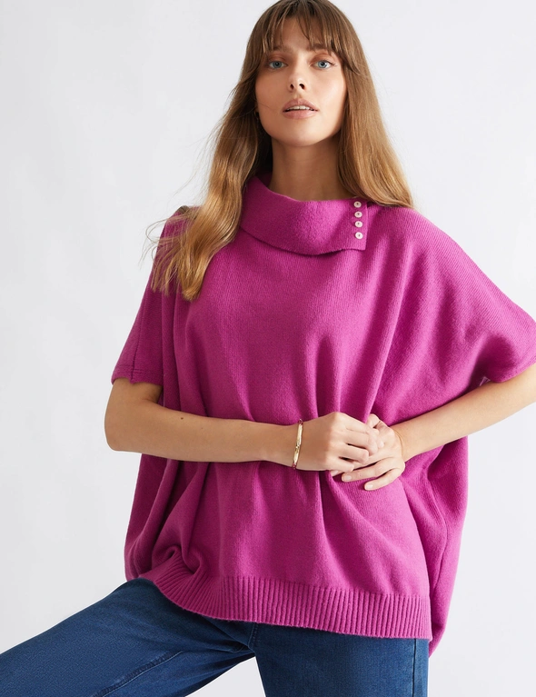 Katies Button Neck Poncho, hi-res image number null