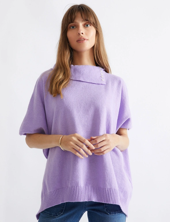Katies Button Neck Poncho, hi-res image number null