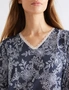 Katies Long Sleeve V Neck Lace Trim Printed Nightie, hi-res