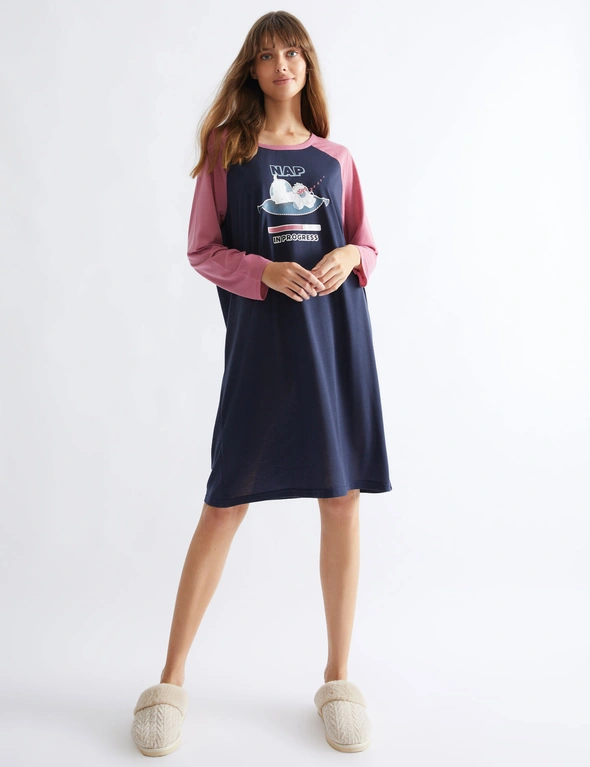 Katies Long Sleeve Raglan Contrast Sleeve With Placement Print, hi-res image number null