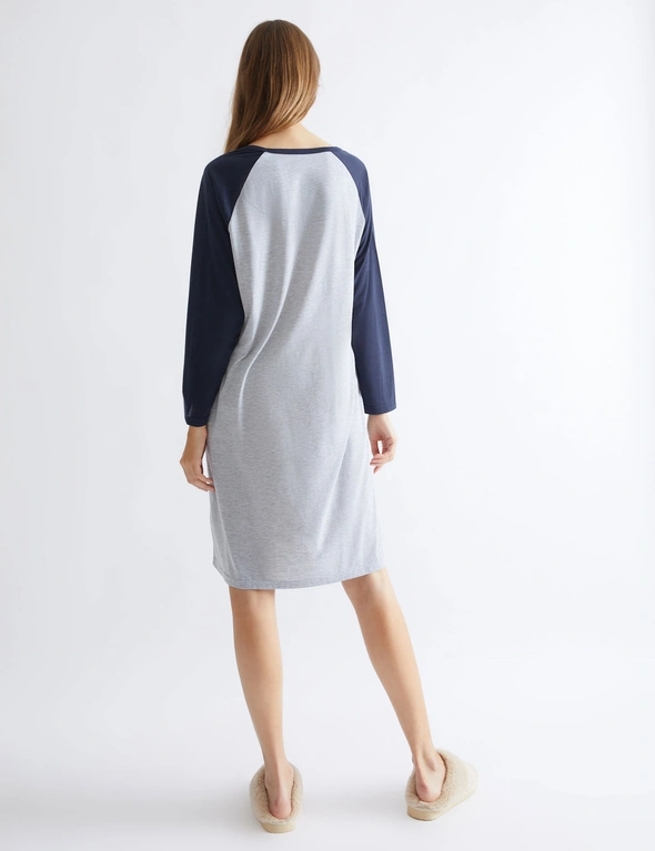 Katies Long Sleeve Raglan Contrast Sleeve With Placement Print, hi-res image number null