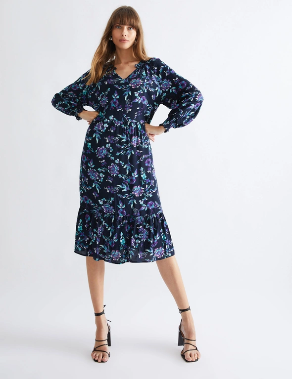 Katies Long Sleeve Printed Maxi Dress, hi-res image number null