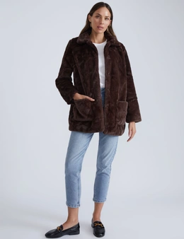 Katies Long Sleeve Fur Coat