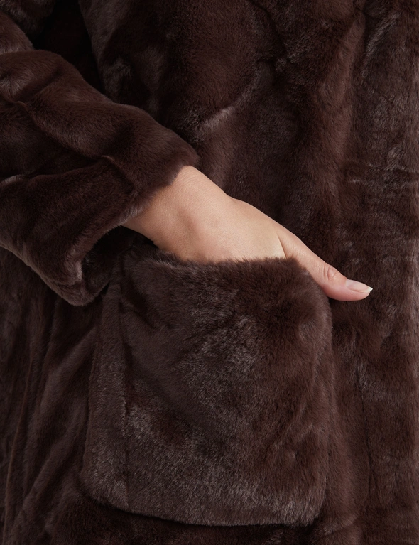 Katies Long Sleeve Fur Coat, hi-res image number null