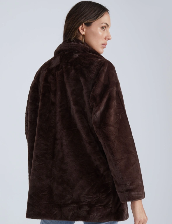 Katies Long Sleeve Fur Coat, hi-res image number null