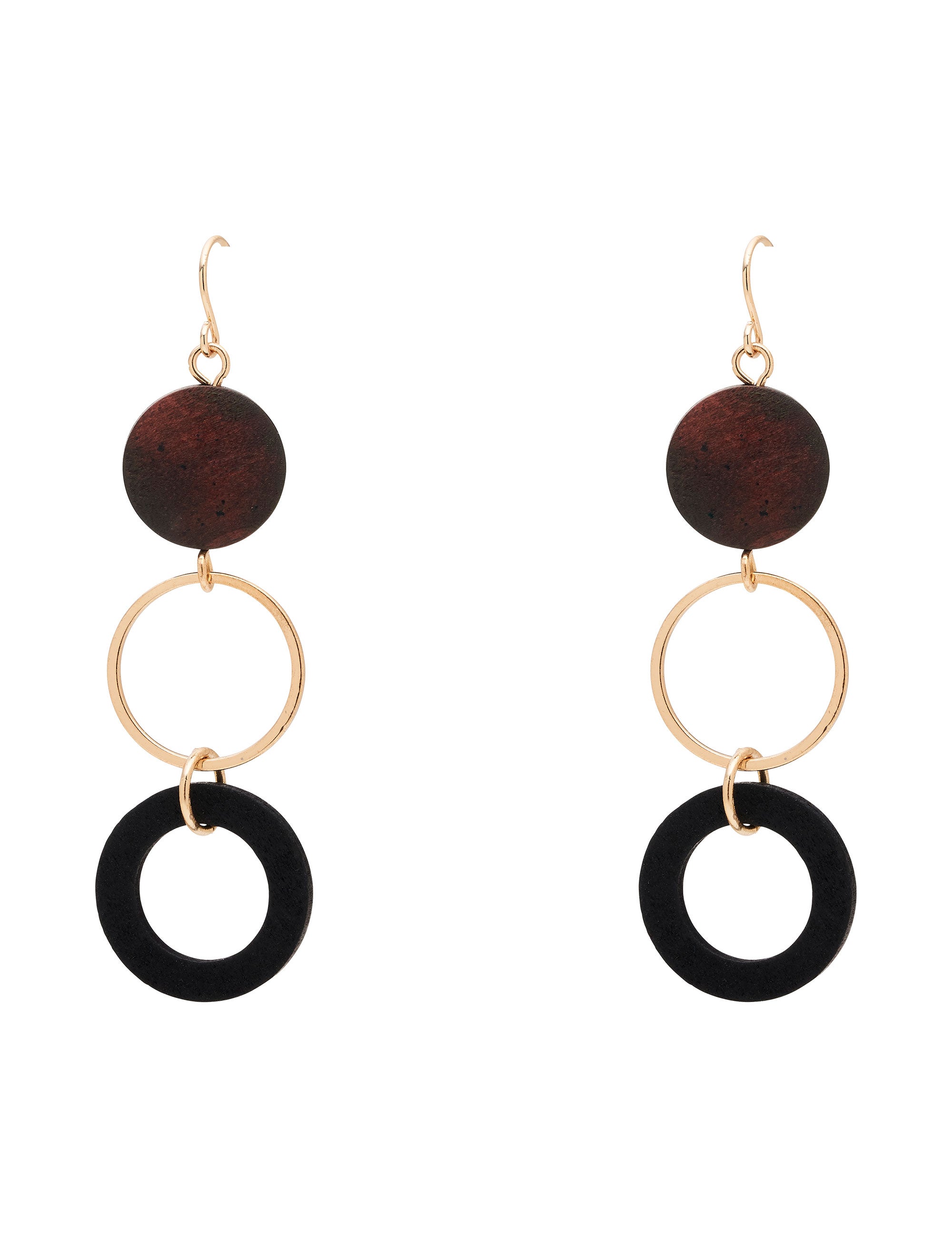 KATIES WOOD MIX METAL DROP EARRINGS | Katies Australia