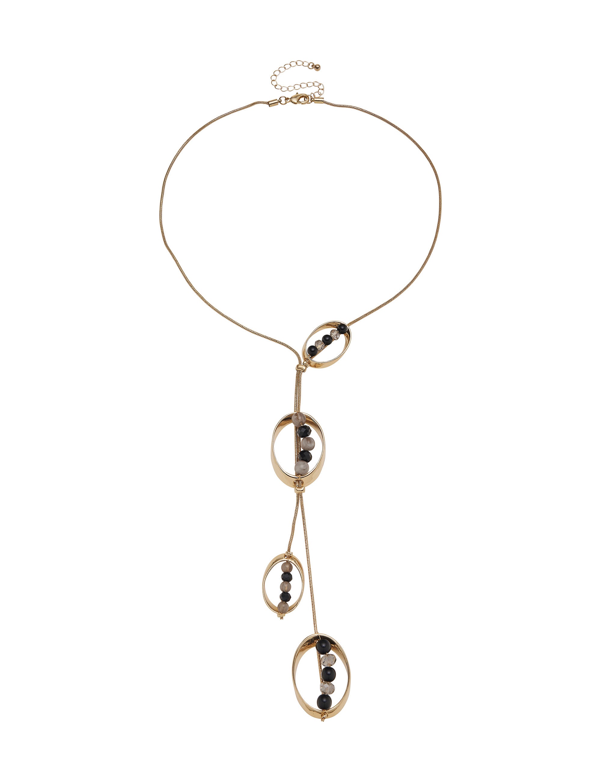 BEAD IN OVAL HOLLOW RINGS LARIAT NL | Liz Jordan