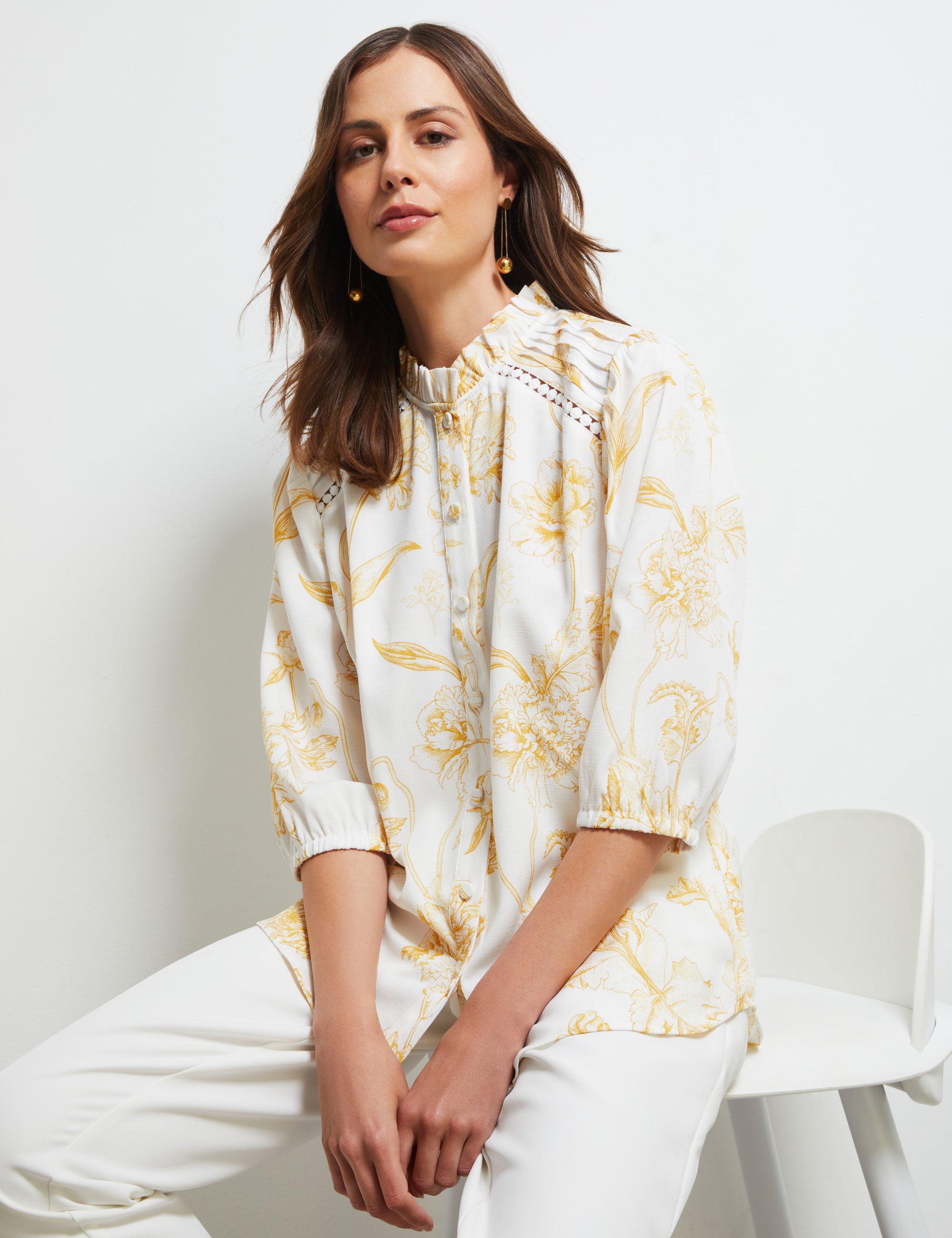 Liz Jordan Floral Tuck Shirt | Liz Jordan