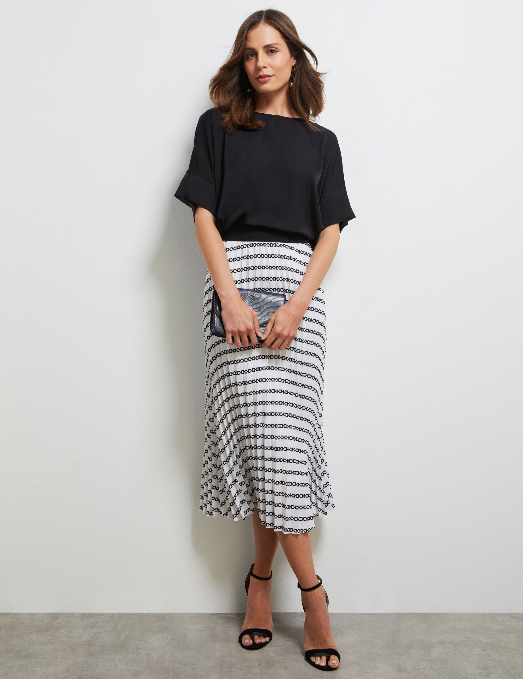 Liz Jordan Chain Pleated Skirt | Liz Jordan