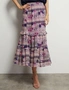 Liz Jordan Tiered Print Skirt, hi-res