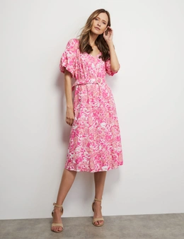 Liz Jordan Linen Midi Dress