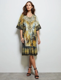 Liz Jordan Kaftan Print Dress