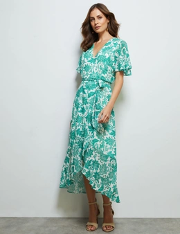 Liz Jordan Frill Print Dress