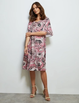 Liz Jordan Kaftan Print Dress