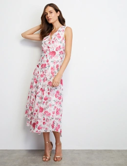 Liz Jordan V-Neck Print Dress
