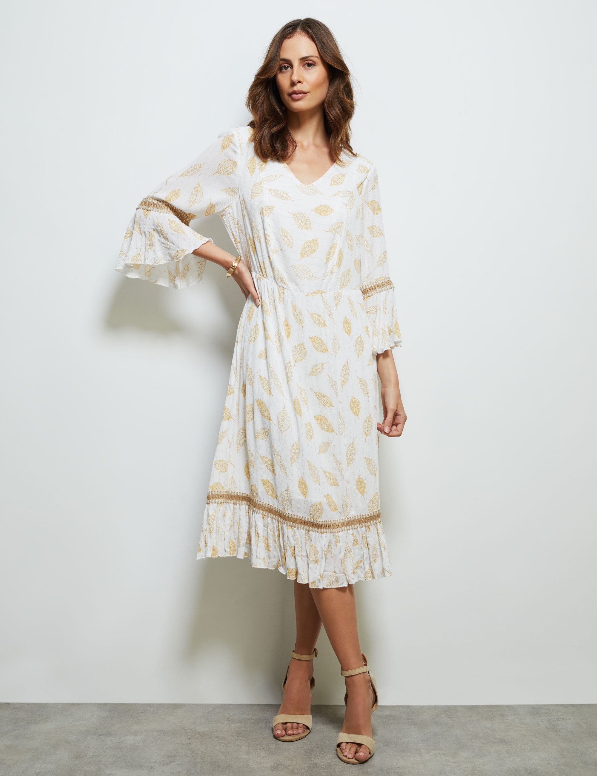 Liz Jordan Leaf Print Dress | Noni B