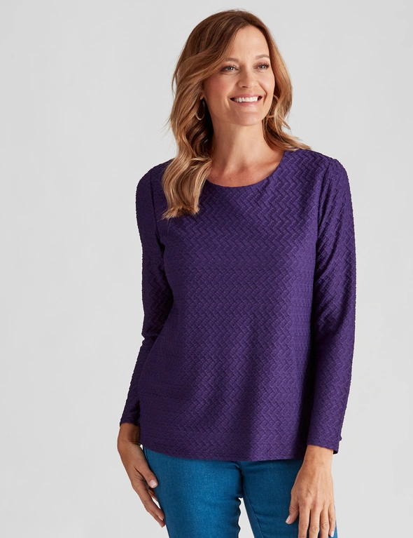 Millers Long Sleeve Textured Scoop Neck, hi-res image number null