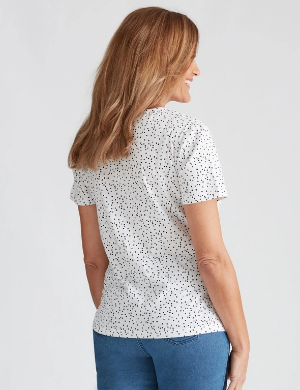 Millers Short Sleeve with Crochet Neck Insert Top, hi-res image number null