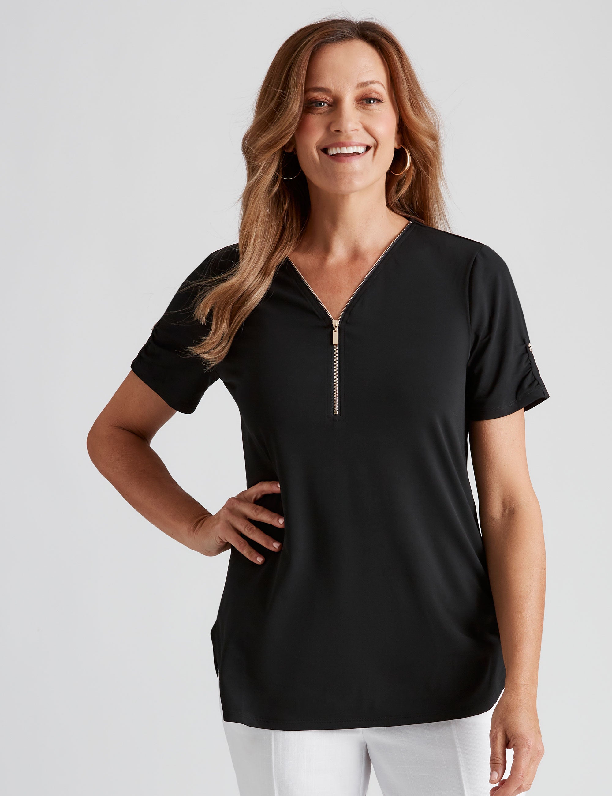 Black V-Neck, Women's Scrub Top