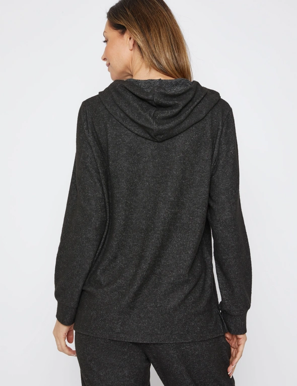 Miller Long Sleeve Cosy Leisure Top with Hood, hi-res image number null