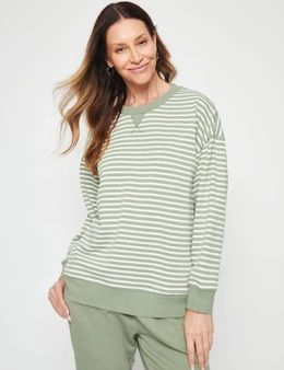 Millers Long Sleeve Stripe Yarn Dyed Sweatshirt With Rib