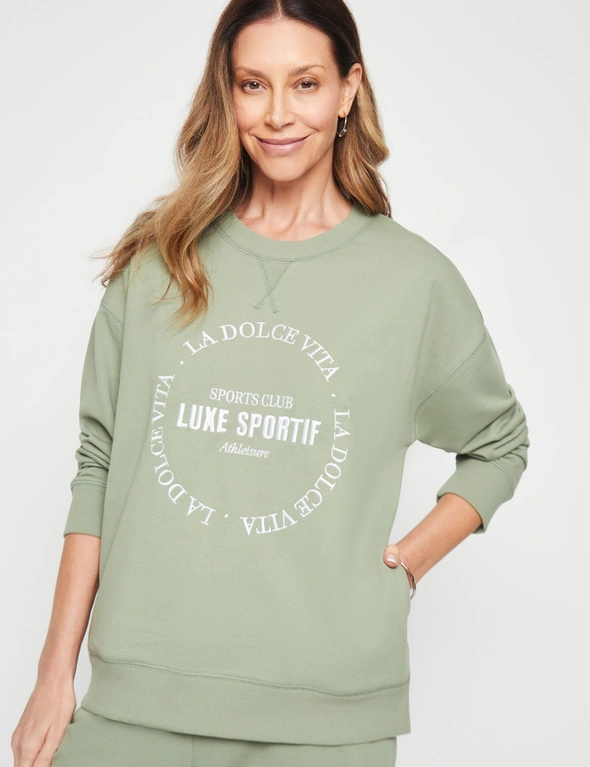 Millers Long Sleeve Embroidered Print Sweatshirt With Rib, hi-res image number null
