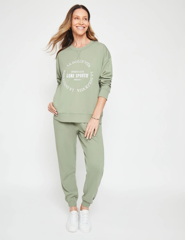 Millers Long Sleeve Embroidered Print Sweatshirt With Rib, hi-res image number null