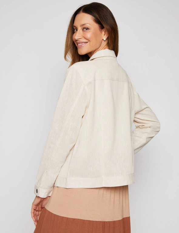 Millers Long Sleeve Linen Blend Button Through Jacket | Rockmans