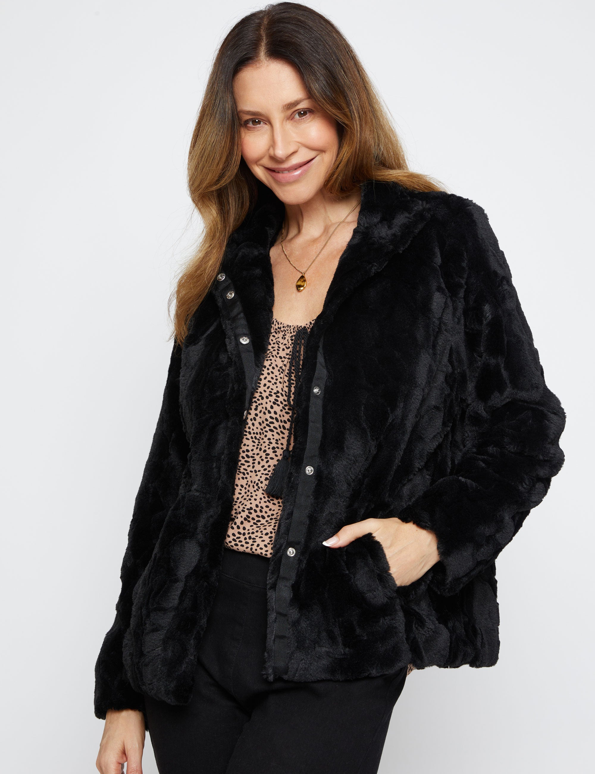 Millers Long Sleeve Fur Biker Jacket | W Lane