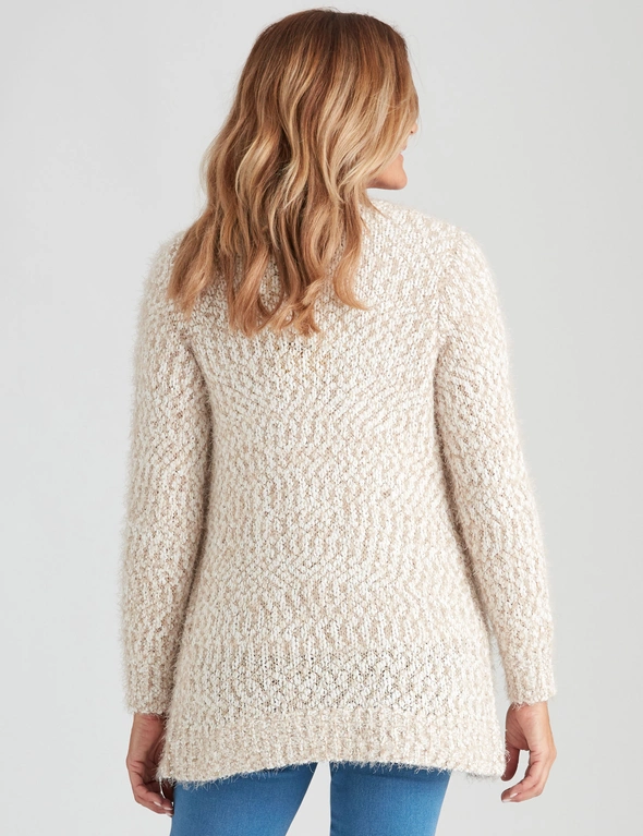 MILLERS LONG SLEEVE TWO TONE POPCORN CARDIGAN, hi-res image number null