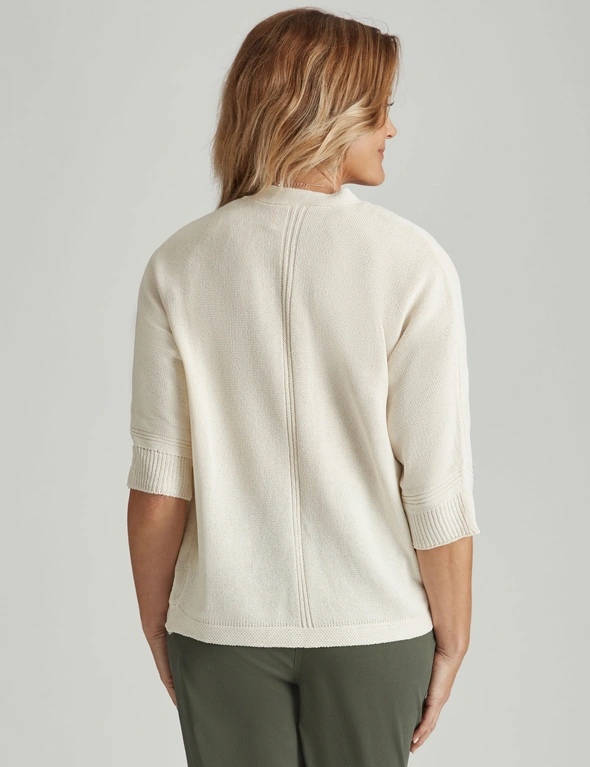 Millers Elbow Sleeve Curved Cardigan, hi-res image number null