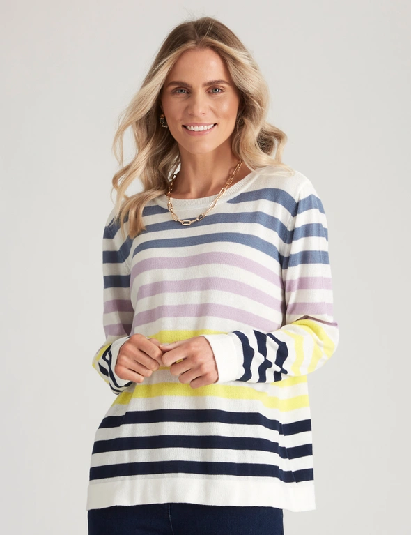 Millers Long Sleeve Cotton Stripe Jumper | Millers Australia