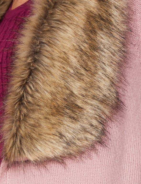 Millers Long Sleeve Fur Collar Coatigan, hi-res image number null