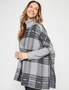 Millers Long Sleeve Intarsia Check Cape, hi-res