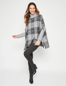 Millers Long Sleeve Intarsia Check Cape