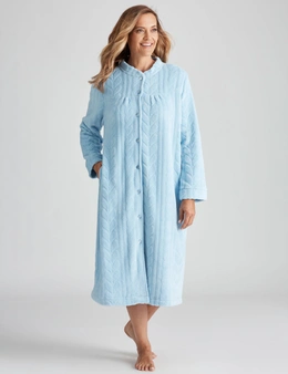 Millers Button Through Embosseded Coral Fleecy Bed Jacket