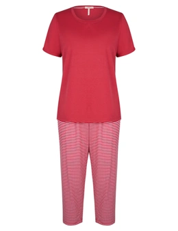 Millers Plain Top with Stripe Crop Pyjama Bottoms