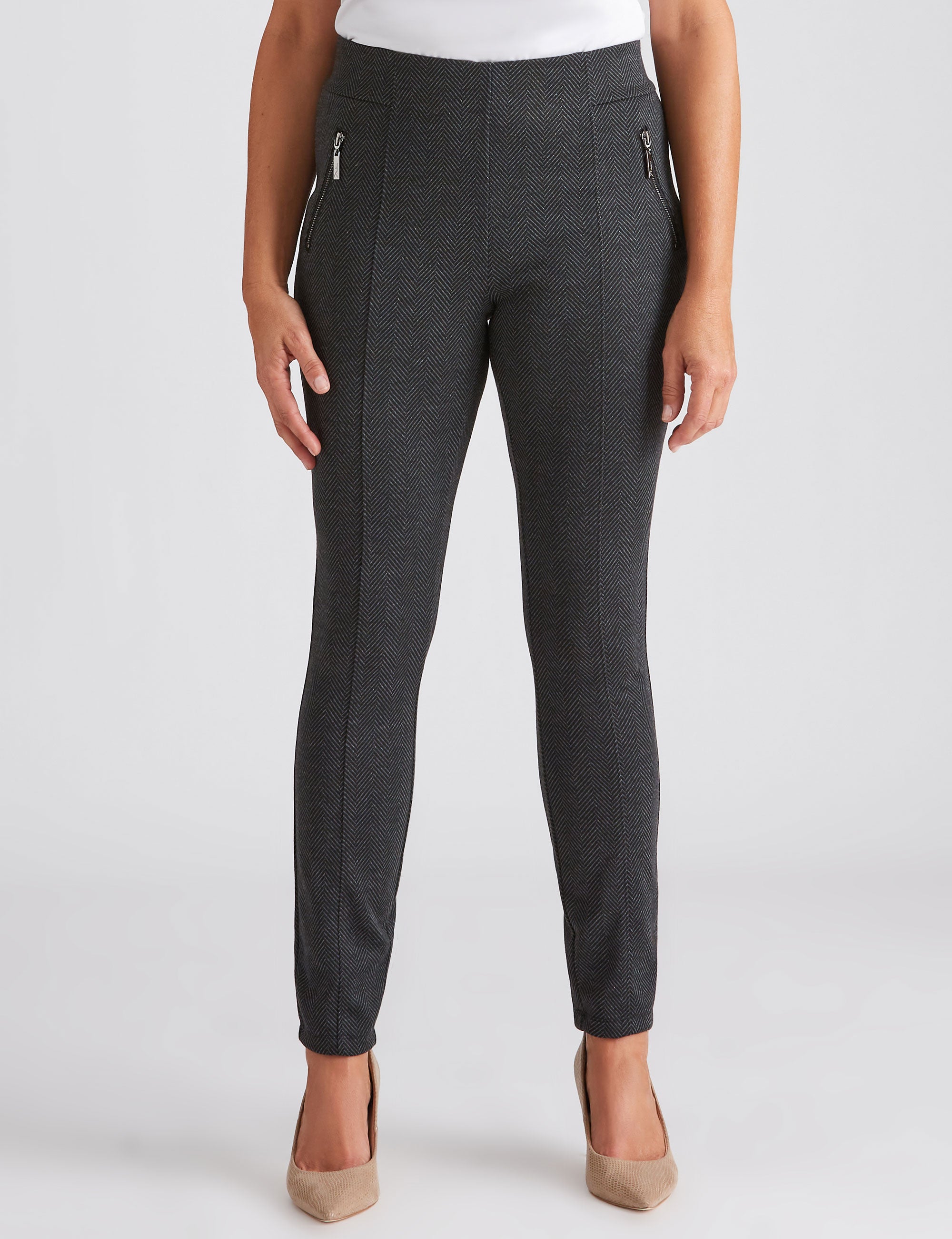 Millers Full Length Jacquard Ponte Zipped Pants