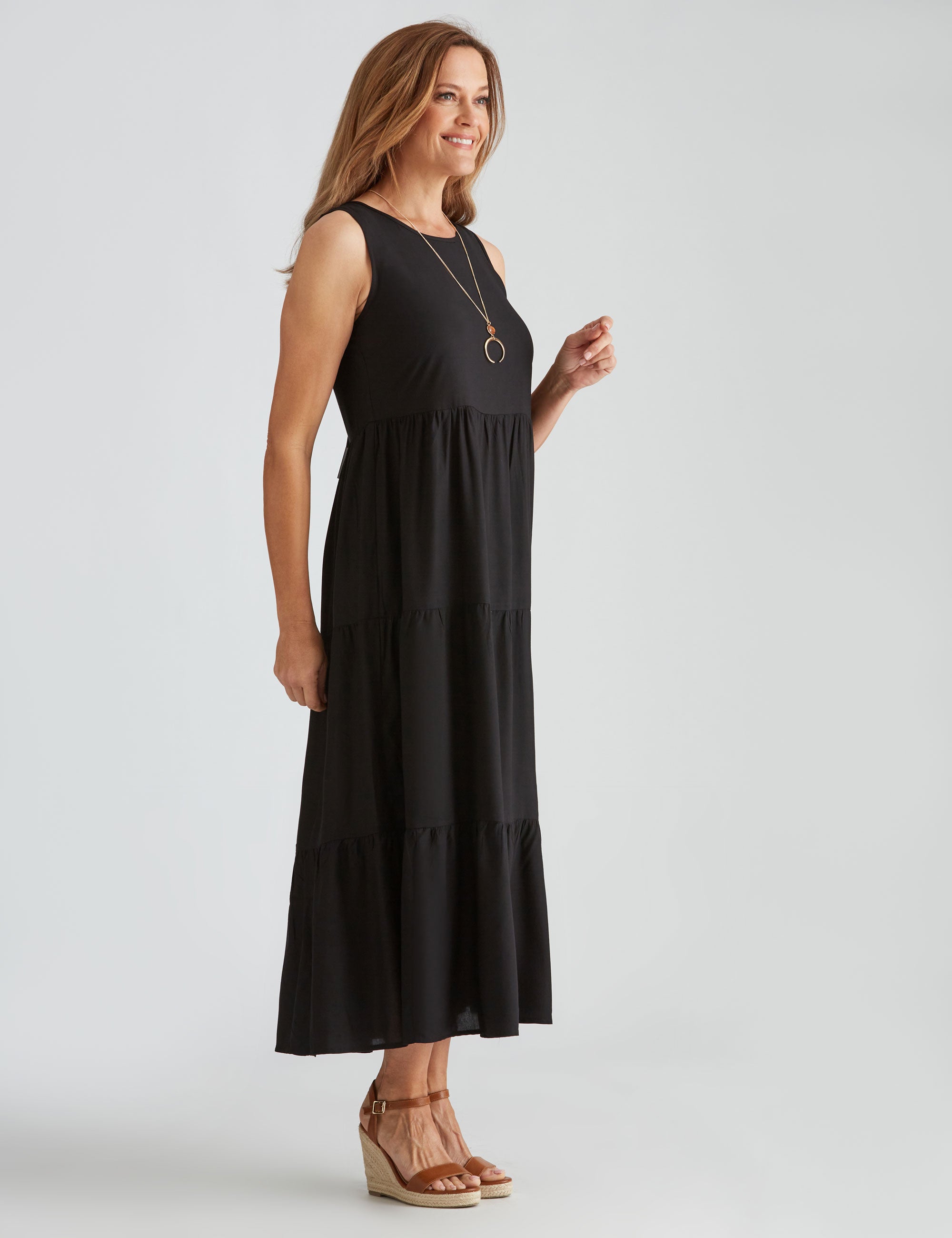 Millers Tiered Rayon Maxi Dress | Noni B