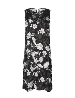 Millers Sleeveless Crile With Lace Motif Midi Dress