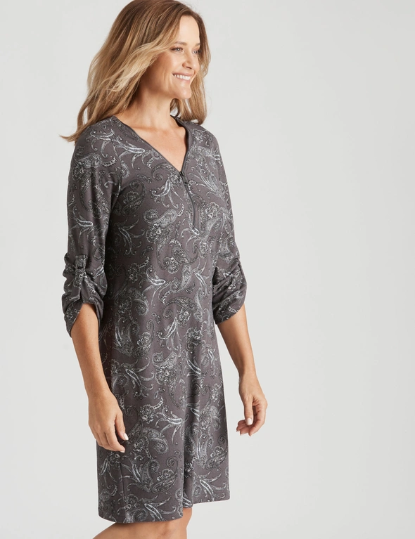 Millers Long Sleeve Brushed Midi With Zipped Front Dress, hi-res image number null