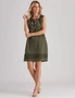 Millers Sleeveless Cotton Slub Knee Length Dress with Broidery Trim, hi-res