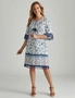 Millers Elbow Sleeve Border Print Knee Length Dress, hi-res