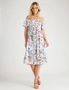 Millers Short Sleeve Rayon Midi Dress with Bust Shirring, hi-res