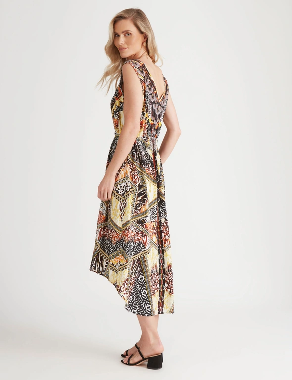 Millers Placement Printed Dipped Hem Dress with Heatseal, hi-res image number null