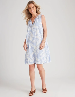 Millers Linen Blend Printed Notch Neck Dress