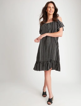 Millers Printed Cold Shoulder Dress with Heatseal