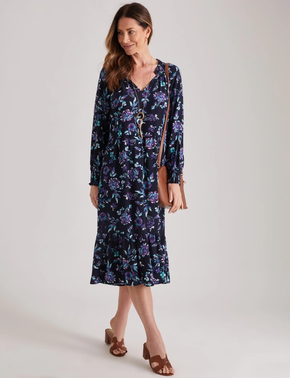 Millers Maxi Length Printed Dress with Border, hi-res image number null