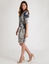 Millers 3/4 Sleeve Printed Knee Length Dress With Side Tie, hi-res